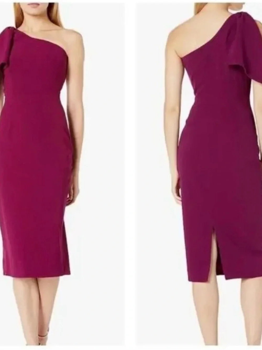NWT Dress the Population - Tiffany One-Shoulder Midi Dress - size Medium